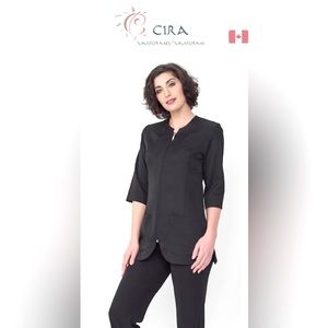 Cira Nurse Uniform /Scrubs Mao Neck Cut - Black